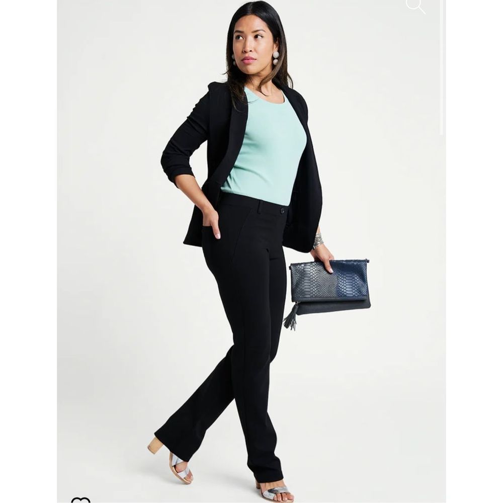 Betabrand Straight-Leg Dress Pants in Black